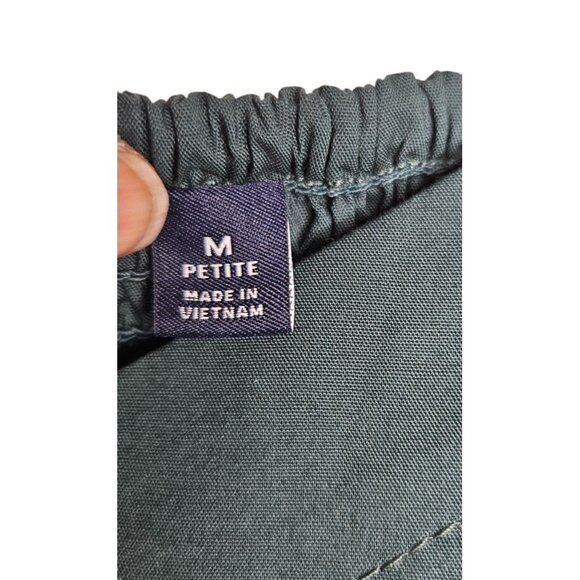 2/$35-Gap Sweetheart Button Front Peplum Blouse Puff Sleeves Womens M Petite - Picture 7 of 8